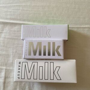 Milk bundle new with box: cooling jelly shimmer, kush brow gel & sheer lip oil